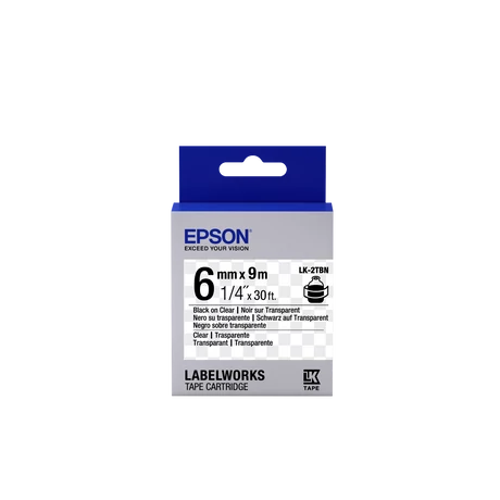 Epson LK-2TBN átlátszó alapon fekete eredeti címkeszalag