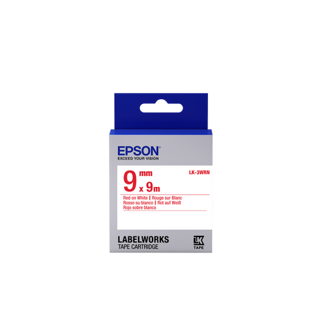 Epson LK-3WRN fehér alapon piros eredeti címkeszalag