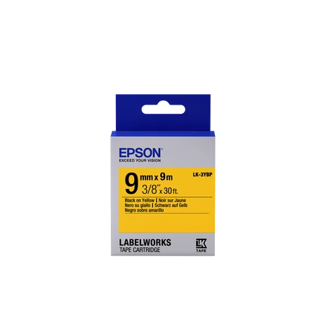 Epson LK-3YBP sárga alapon fekete eredeti címkeszalag