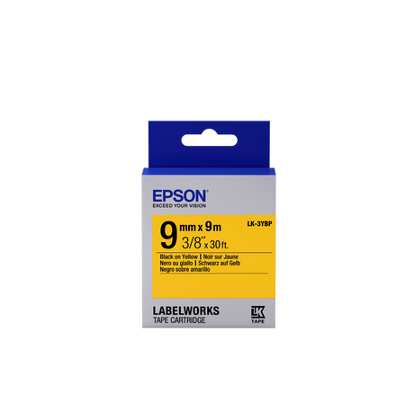 Epson LK-3YBP sárga alapon fekete eredeti címkeszalag