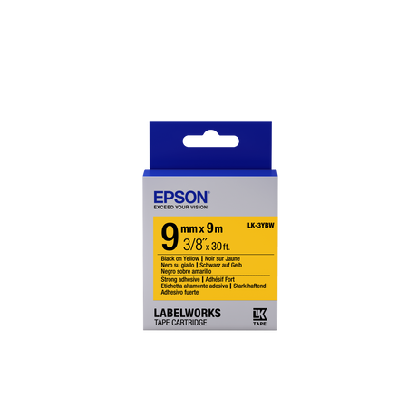 Epson LK-3YBW sárga alapon fekete eredeti címkeszalag