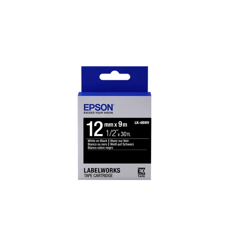 Epson LK-4BWV vivid fekete alapon fehér eredeti címkeszalag