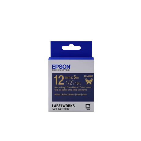 Epson LK-4HKK szatén kék alapon arany eredeti címkeszalag