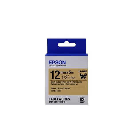Epson LK-4KBK szatén arany alapon fekete eredeti címkeszalag