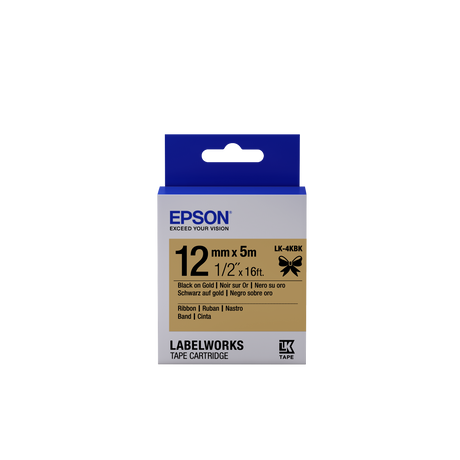 Epson LK-4KBK szatén arany alapon fekete eredeti címkeszalag