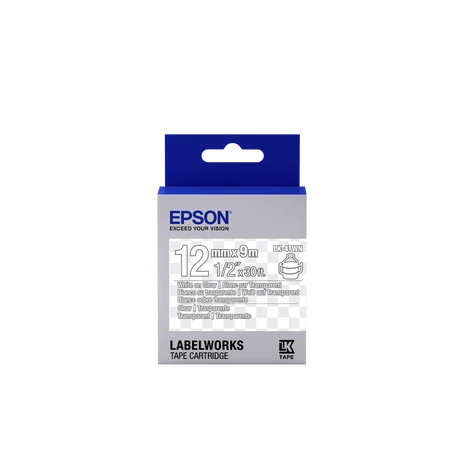 Epson LK-4TWN átlátszó alapon fehér eredeti címkeszalag
