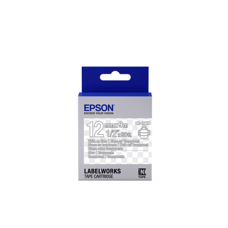 Epson LK-4TWN átlátszó alapon fehér eredeti címkeszalag