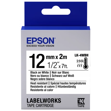 Epson LK-4WBH fehér alapon fekete eredeti hőálló címkeszalag
