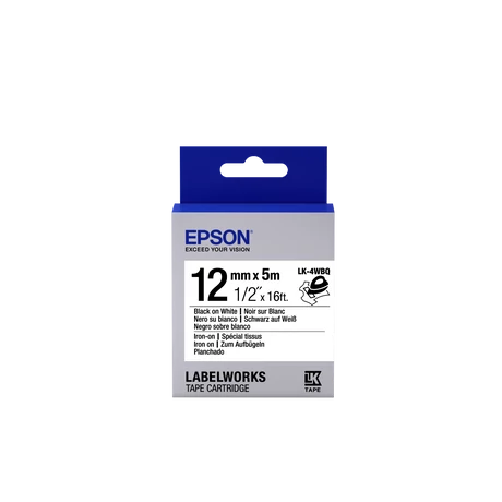 Epson LK-4WBQ fehér alapon fekete eredeti vasalható címkeszalag