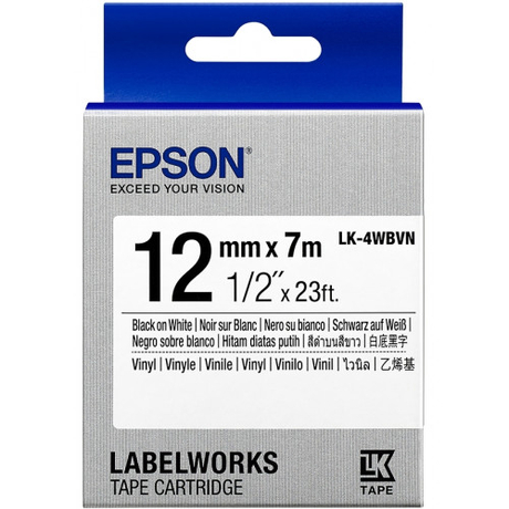 Epson LK-4WBVN fehér alapon fekete eredeti vinyl címkeszalag