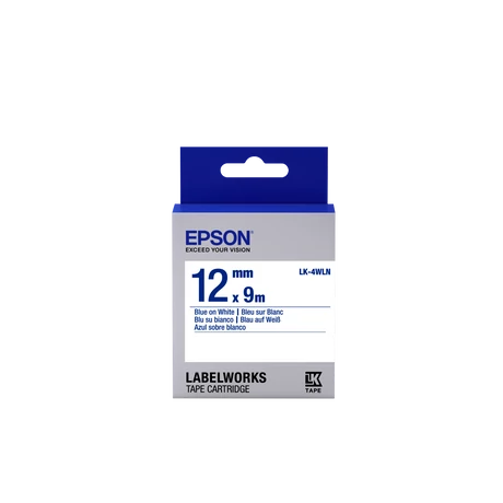 Epson LK-4WLN fehér alapon kék eredeti címkeszalag