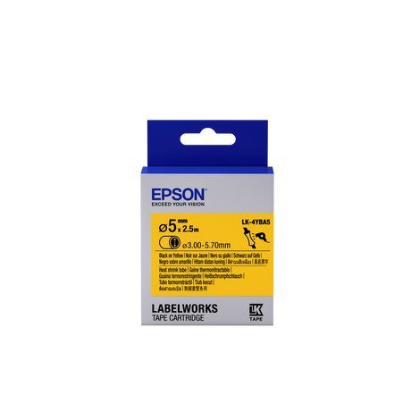Epson LK-4YBA5 sárga alapon fekete eredeti címkeszalag