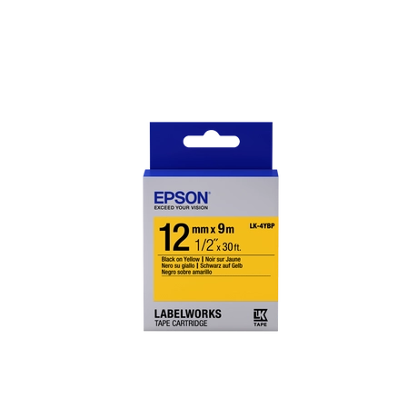 Epson LK-4YBP pasztel sárga alapon fekete eredeti címkeszalag