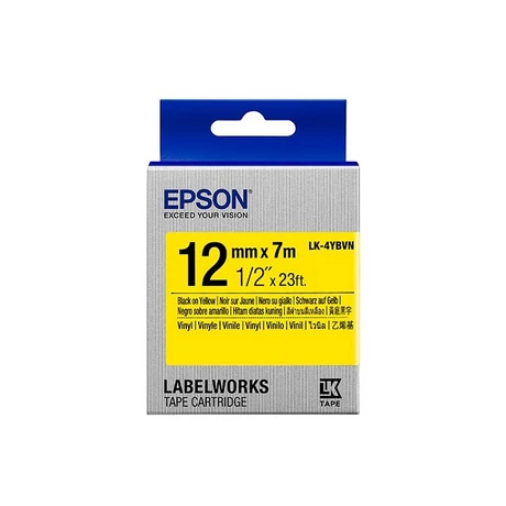 Epson LK-4YBVN sárga alapon fekete eredeti vinyl címkeszalag