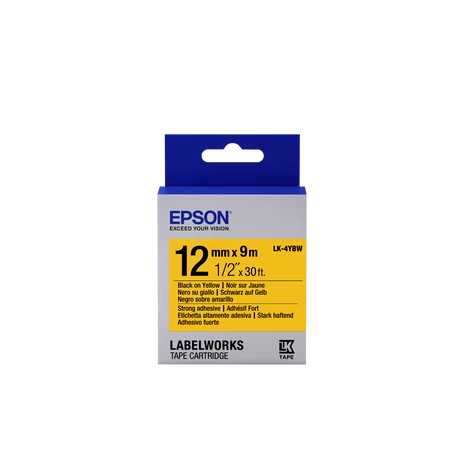 Epson LK-4YBW sárga alapon fekete eredeti címkeszalag