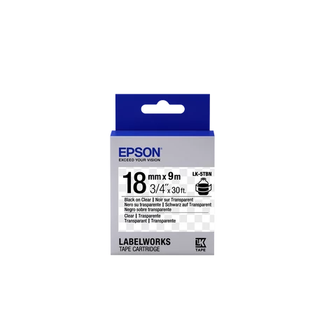 Epson LK-5TBN átlátszó alapon fekete eredeti címkeszalag