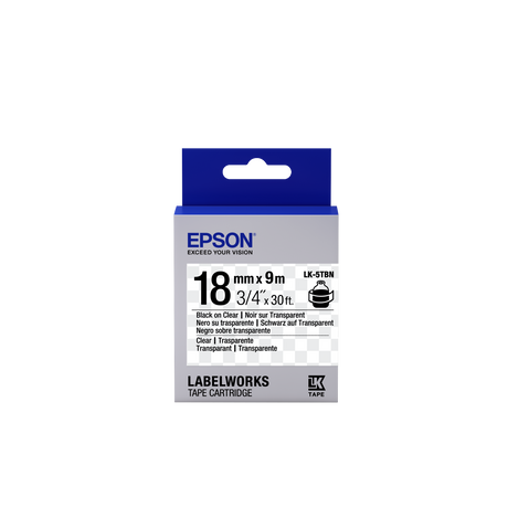 Epson LK-5TBN átlátszó alapon fekete eredeti címkeszalag