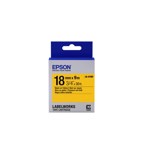 Epson LK-5YBP pasztel sárga alapon fekete eredeti címkeszalag