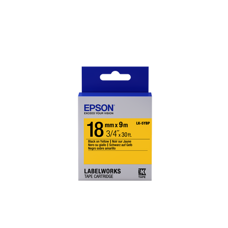 Epson LK-5YBP pasztel sárga alapon fekete eredeti címkeszalag
