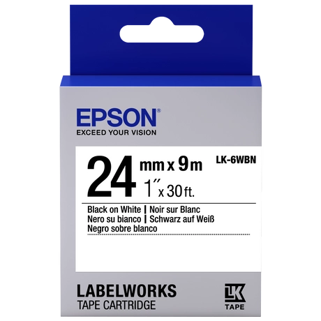 Epson LK-6WBN fehér alapon fekete eredeti hőálló címkeszalag