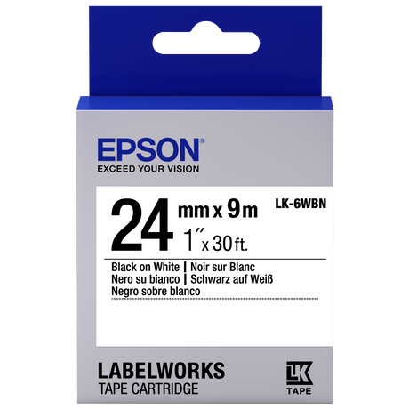 Epson LK-6WBN fehér alapon fekete eredeti hőálló címkeszalag