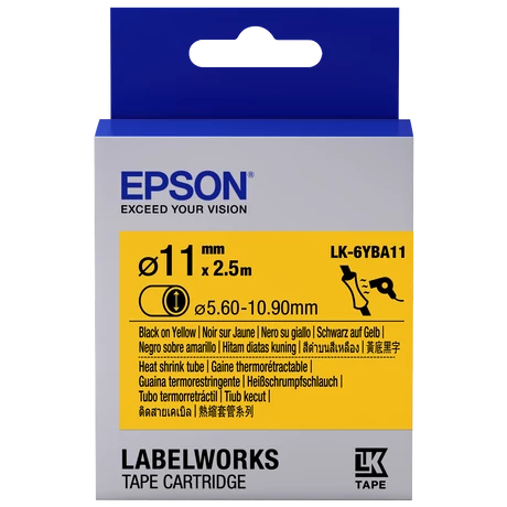 Epson LK-6YBA11 sárga alapon fekete eredeti címkeszalag