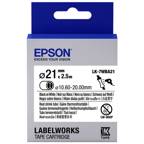 Epson LK-7WBA21 fehér alapon fekete eredeti címkeszalag