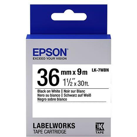 Epson LK-7WBVN fehér alapon fekete eredeti vinyl címkeszalag
