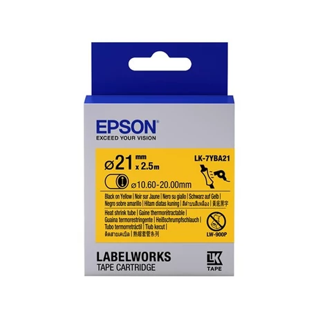 Epson LK-7YBA21 sárga alapon fekete eredeti címkeszalag