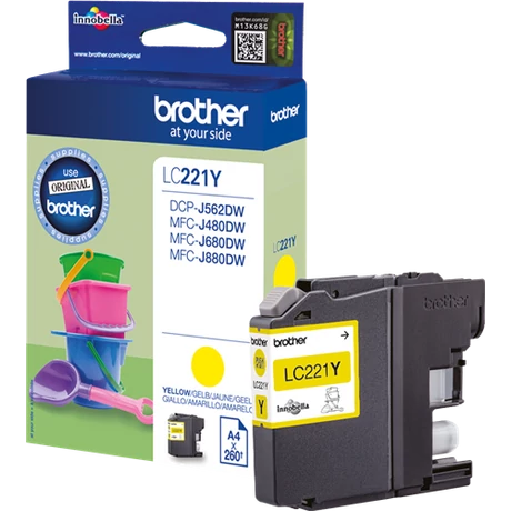 Brother LC221 sárga eredeti tintapatron