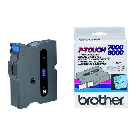 Brother TX-551 kék alapon fekete eredeti feliratozó szalag