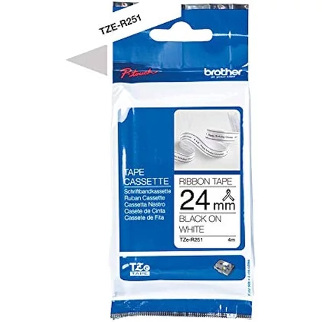 Brother TZE-R251 fehér alapon fekete eredeti feliratozó szalag (24mm x 4m)