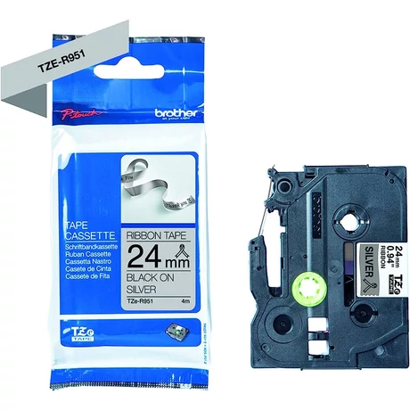 Brother TZE-R951 ezüst alapon fekete eredeti feliratozó szalag
