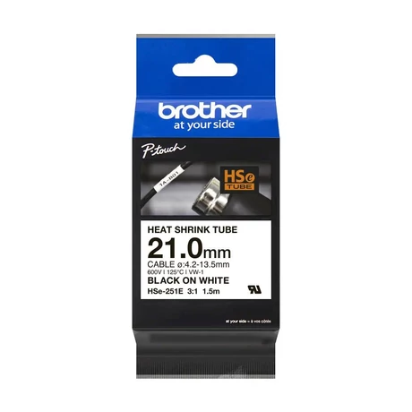 Brother HSE-251E fehér alapon fekete eredeti feliratozó szalag