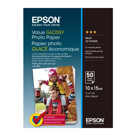 Epson S400038 fényes eredeti fotópapír (10x15cm, 50 lap, 183g)